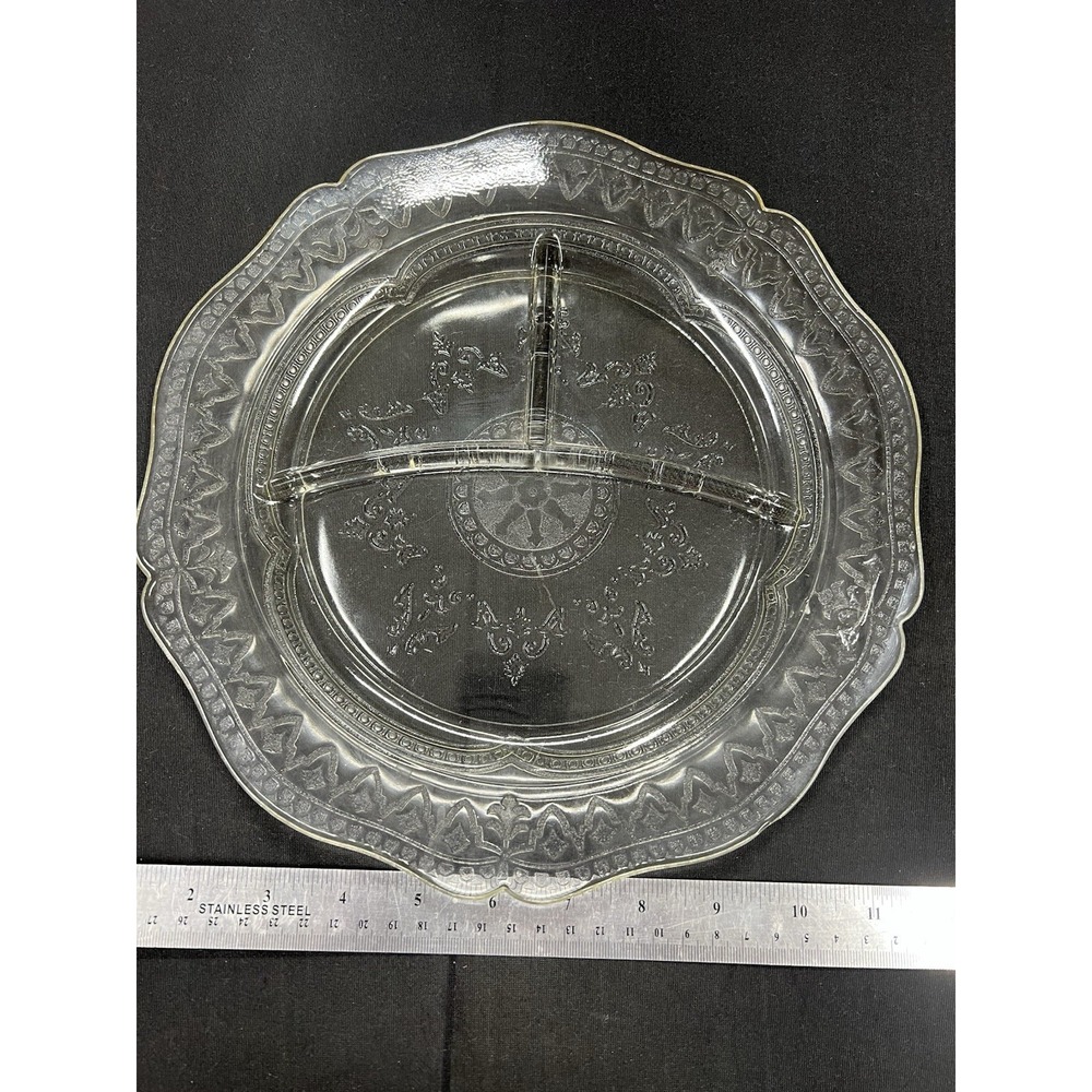Vintage Patrician Clear By Federal Glass Grill Plates 11"